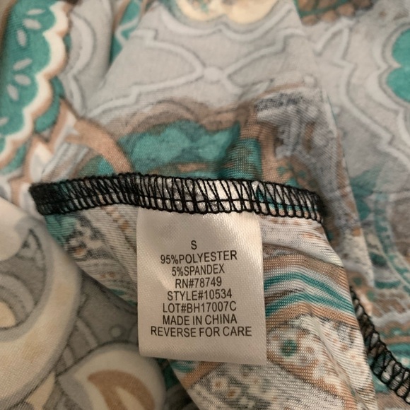 Hot Gal Teal and Brown Paisley Maxi Dress, Size Small - Picture 8 of 8